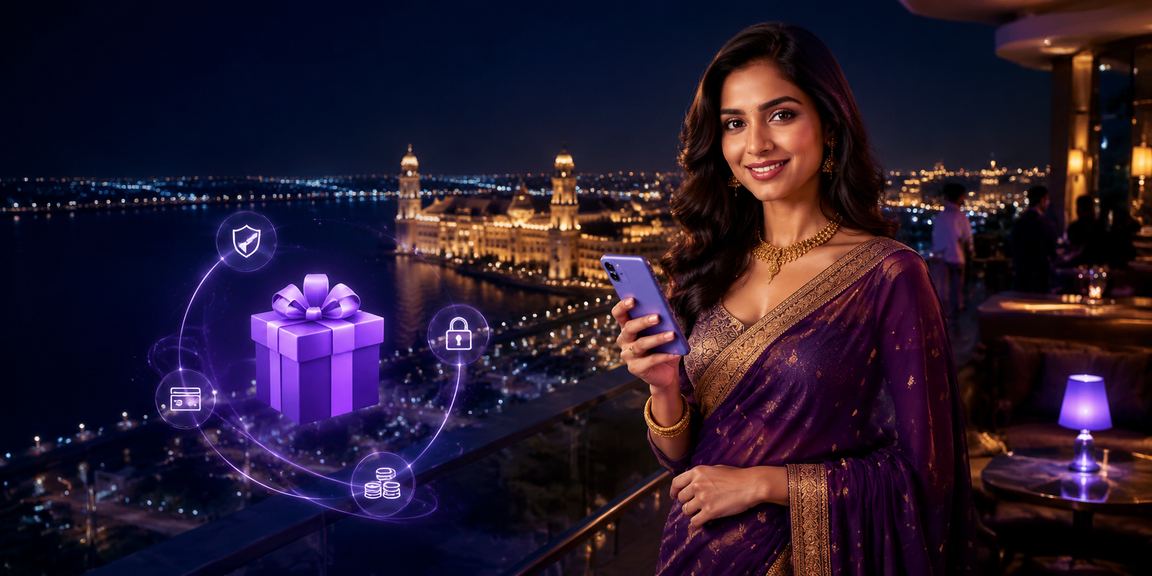Close up of Indian woman using mobile payment app for betting