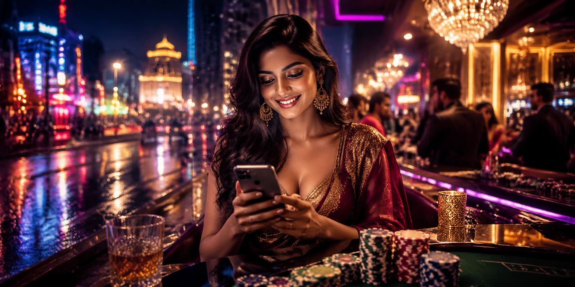 Mumbai mobile casino neon lights are vibrant and futuristic